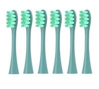 hGiesXgyN Lot de 2/4/6 têtes de rechange souples pour brosse à dents Oclean X/X PRO/Z1/F1 - Bleu - Douilles à poils sous vide - Vert