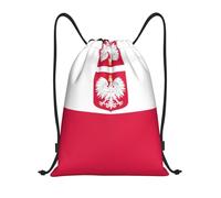 HGIUYDRD Drapeau du canton du Schleswig-Holstein Sac à dos léger avec cordon de serrage élégant Sac de sport et sac de plage pour voyage et fitness, Drapeau de la Pologne, M