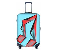 HGIUYDRD Housse de bagage à motif géométrique bleu violet - Housses de valise pour bagages avec tissu élastique extensible, quatre tailles, Note rouge, L