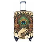 HGIUYDRD Housse de bagage à motif graffiti rose - Housses de valise pour bagages avec tissu élastique extensible, quatre tailles, Plumes de paon, XL
