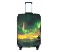HGIUYDRD Housse de bagage à motif plumes de paon - Housse de valise pour bagages avec tissu élastique extensible, quatre tailles, Belle aurore, M