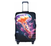 HGIUYDRD Housse de bagage à motif plumes de paon - Housse de valise pour bagages avec tissu élastique extensible, quatre tailles, Medusa, L
