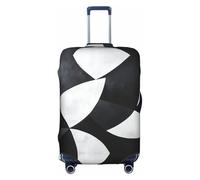 HGIUYDRD Housse de bagage à motif plumes de paon - Housse de valise pour bagages avec tissu élastique extensible, quatre tailles, Motif noir et blanc., M