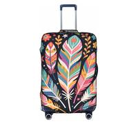HGIUYDRD Housse de bagage à motif plumes de paon - Housse de valise pour bagages avec tissu élastique extensible, quatre tailles, Magnifiques plumes, M