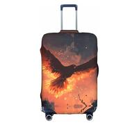 HGIUYDRD Housse de bagage à motif plumes de paon - Housse de valise pour bagages avec tissu élastique extensible, quatre tailles, Phénix de bain, M