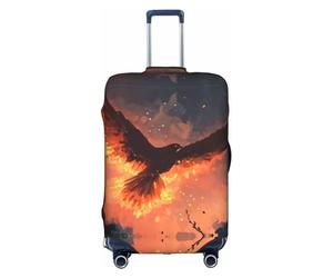 HGIUYDRD Housse de bagage à motif plumes de paon - Housse de valise pour bagages avec tissu élastique extensible, quatre tailles, Phénix de bain, L