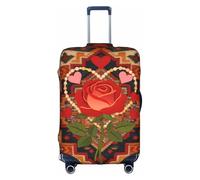 HGIUYDRD Housse de bagage colorée avec imprimé cœur vin - Housses de valise pour bagages avec tissu élastique extensible, quatre tailles, Tissage rose coloré, XL