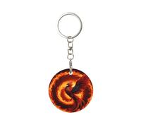 HGIUYDRD Kit de fabrication de porte-clés rond avec clip et porte-clés pour clés Motif Coupe du monde Jaune fluo, Joli phénix, taille unique