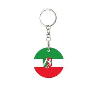 HGIUYDRD Kit de fabrication de porte-clés rond avec drapeau de l'Uruguay - Motif Coupe du monde - Antirouille - Porte-clés et porte-clés pour clés, Drapeau de Rhénanie du Nord Westphalie, taille