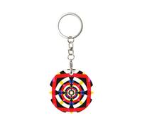 HGIUYDRD Kit de fabrication de porte-clés rond avec impression monochrome radial - Motif Coupe du monde - Antirouille - Porte-clés et porte-clés pour clés, Kaléidoscope, taille unique