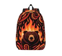HGIUYDRD Sac à dos de voyage bohème imprimé ciel psychédélique mignon avec motifs intéressants pour le travail et les voyages, Angry Bear, S