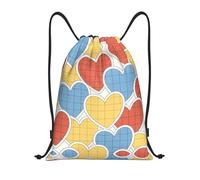 HGIUYDRD Sac à dos léger avec cordon de serrage imprimé ballon arc-en-ciel élégant et sac de plage pour voyage et fitness, Amour coloré, M