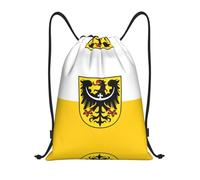 HGIUYDRD Sac à dos léger avec cordon de serrage imprimé drapeau espagnol sac de sport et sac de plage pour voyage et fitness, Drapeau Silésie, S