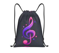 HGIUYDRD Sac à dos léger avec cordon de serrage imprimé Statue de la Liberté Sac de sport et sac de plage pour voyage et fitness, Notes violettes, S