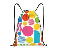 HGIUYDRD Sac à dos léger avec cordon de serrage imprimé zigzag monochrome élégant sac de sport et sac de plage pour voyage et fitness, Funky Dot Wave, M