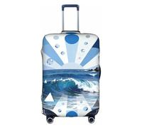 HGIUYDRD Turbulent River Housse de bagage pour bagages avec tissu élastique extensible, quatre tailles, Vagues roulantes, L