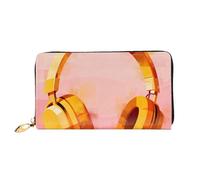 HGIUYDRD Two Puppies Print Portefeuille élégant et compact pour femme Motif double face, Écouteurs Orange, Taille unique
