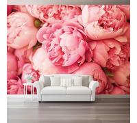 hgjdjhnf Foto Rosa - Affiche 3D de pivoine au premier plan - Décoration pour salon, chambre à coucher, chambre d'enfant et couloir - Tissu non tissé - 400 x 280 cm