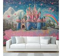 hgjdjhnf Papier peint Château - Papier peint photo Princesse Enfants Filles Motif Magique et Fantaisie - Décoration Salon Chambre, 200 cm x 140 cm