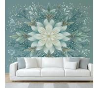 hgjdjhnf Papier peint fleuri - Papier peint photo à motif floral bohème - Décoration salon/chambre - Décoration murale - Papier peint à motifs, 400 cm x 280 cm
