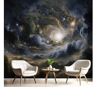 hgjdjhnf Papier peint photo 3D Nébuleuse Tourbillonnante pour Salon/Chambre, Fresque murale Univers Mystérieux, Papier peint photo Noir, Décoration Murale Fond TV, 350 cm x 256 cm