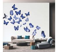 hgjdjhnf Papier peint photo intissé papillon, effet aquarelle 3D, papillon bleu, chambre/salon, papier peint intissé, poster, 400 cm x 280 cm