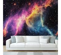 hgjdjhnf Papier peint photo Nébuleuse Étoiles Garçons Enfants Planètes Espace Motif spatial Décoration murale Papier peint, 430 cm x 300 cm
