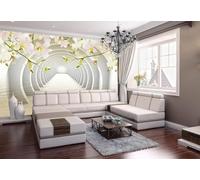 hgjdjhnf Papier peint photo Tunnel de fleurs, décoration murale, fresque murale, papier peint 3D effet eau, 250 cm x 175 cm