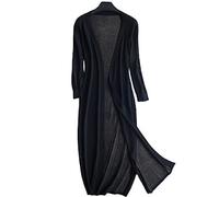 HGJH Bolero Mariage,Cardigan Long pour Femme Boléro Transparent Léger Shrugs Élégant Cardigan À Manches Longues Open Front Mesh Shrugs Tops Veste Soirée Beachwear Bikini Cover Up Shawl Blouse,Black,L