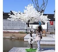 HGJHJJHK Arbres artificiels en fleurs de cerisier blanches faites à la main pour intérieur ou extérieur, maison, bureau, fête, mariage, décoration - Plante artificielle blanche - 100 cm