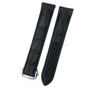 HGJHJJHK Band de montre en cuir authentique incurvé 20 mm pour Omega Seamaster Diver 300 AT150 Aqua Terra 150 Blue CowHide Watch Strap