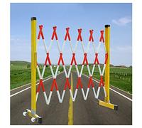 HGJHJJHK Barricade extensible | Barrière de sécurité mobile | Clôture de circulation en acier | Barrières de contrôle de foule pour hôpitaux, dépôts, garages (couleur : rouge jaune, taille : 1,2 x 7 m