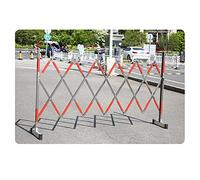 HGJHJJHK Barrière extensible en acier inoxydable, clôture temporaire portable rétractable, barrière de sécurité mobile pour école, parking, contrôle de foule flexible, rouge - Argenté/1,2 x 2,5 m