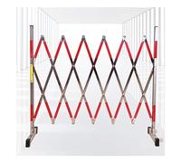 HGJHJJHK Barrière mobile extensible, barrière de sécurité de barricade de construction, clôture de trafic rétractable, barrière mobile en aluminium pour route d'allée scolaire (couleur : rouge +