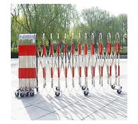 HGJHJJHK Barrière mobile extensible, barrière métallique extensible de sécurité industrielle, barrière de sécurité mobile, clôture de circulation rétractable pour école et hôpital (couleur : rouge +