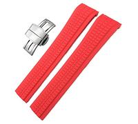 HGJHJJHK Bracelet de montre en caoutchouc coloré pour Patek Philippe 5164A 5167A Aquanaut Series Boucle papillon 21 mm Bracelet de montre en silicone, Silver Buckle