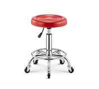 HGJHJJHK Chaise de bar simple, cadre en métal, siège en polyuréthane, chaise de bureau réglable ronde avec 5 roues en caoutchouc en fer, durabilité de 47 à 61 cm (couleur : C) décoration
