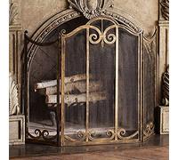 HGJHJJHK Couverture DE L'ÉCRIE DE FIEU, Fire de Maille à 3 Panneaux Debout pour Foyer/brûleur à Bois/Flamme/Foyer, Pliage de 45 Pouces de Large Écran d'intimité en Toute sécurité