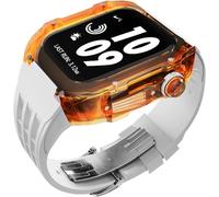 HGJHJJHK Kit de modification de boîtier de montre glacier transparent de luxe ， pour bande ultra 8 7 6 5 4 SE 44mm 45 mm 49 mm Sobrave de montre en caoutchouc Remplacer