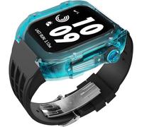 HGJHJJHK Kit de modification de boîtier de montre glacier transparent de luxe ， pour bande ultra 8 7 6 5 4 SE 44mm 45 mm 49 mm Sobrave de montre en caoutchouc Remplacer
