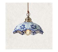 HGJHJJHK Lustre Moderne Classique en céramique Petit Lustre Bleu Blanc Porcelaine Ombre Suspension Lampe Suspendue réglable pour hôtel Restaurant Salon café Chambre Salle de Bain luminaire (Couleur: