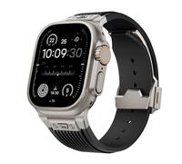 HGJHJJHK Pour bande Ultra 2 49mm 46 mm 45 mm 44 mm Strap en caoutchouc 10 9 8 7 6 5 4 3 2 1 SE avec connecteur métallique