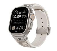 HGJHJJHK Pour bande Ultra 2 49mm 46 mm 45 mm 44 mm Strap en caoutchouc 10 9 8 7 6 5 4 3 2 1 SE avec connecteur métallique