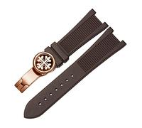HGJHJJHK Pour PP Patek Philippe Silicone Watch Belt 5711 5712G Nautilus Watch Strap Interface spéciale 25 mm * 13 mm Watchband (Couleur: noir-Silver-B, taille: 25-13 mm)