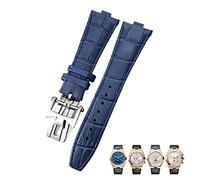 HGJHJJHK Pour Vacheron Constantin à l'étranger Black Blue Brun Bamboo Grain Watch Bands 25 mm Sobroche de montre d'interface convexe en cuir authentique (couleur: fermoir en or de 10 mm)