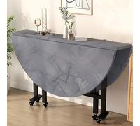 HGJHJJHK Table de Cuisine à Feuilles Rond Pliable sur Roues - Bureau à Manger à Manger Pliable Polyvalent - Table de dîner d'extension de Sauvegarde de l'espace, grå, 100 cm / 39,3 Pouces
