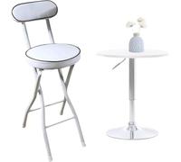 HGJHJJHK Tabouret de Bar Pliant rembourré rembourré, Chaise Haute Ronde Pliable, Tabouret de comptoir de Cuisine avec Dossier et Repose-Pieds, Une Couleur, 60 cm / 24 Pouces
