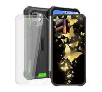 HGJTF Coque pour Blackview BV8900 (6.50"), avec [2 x Protecteur D'écran en Verre Trempé], Coque de Téléphone en Antichoc TPU Noir, Etui en Silicone Souple pour Blackview BV8900 - Danseuse DoréE