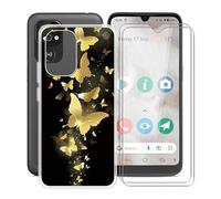 HGJTF Coque pour Doro 8100 (6.1") + 2 Pièces Verre trempé, Transparent Anti-Choc Souple Silicone Housse Etui TPU Bumper Case Cover + Protection d'écran pour Doro 8100 - WMA30