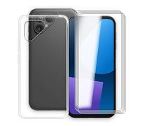 HGJTF Coque pour Fairphone 5 (6.46") + [4 X Verre Trempé Protection écran] Ultra Fin Souple TPU Bumper Case Silicone Antichoc Housse Etui pour Fairphone 5 - Transparent